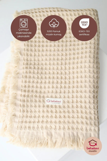 CometBaby™ %100 Pamuk Müslin Waffle Battaniye