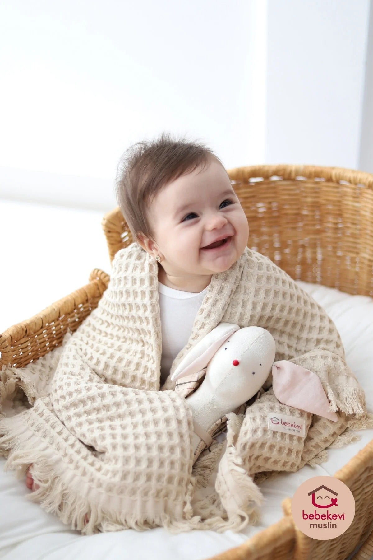 CometBaby™ %100 Pamuk Müslin Waffle Battaniye