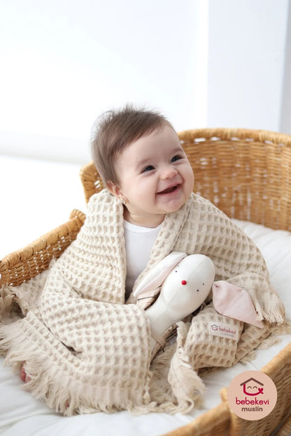 CometBaby™ %100 Pamuk Müslin Waffle Battaniye